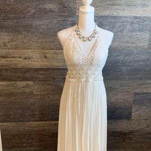 White crocheted party dress